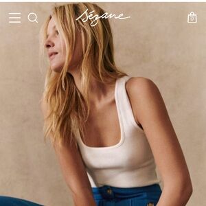 Sezane- NWT Juan tank top, ecru (white), size medium